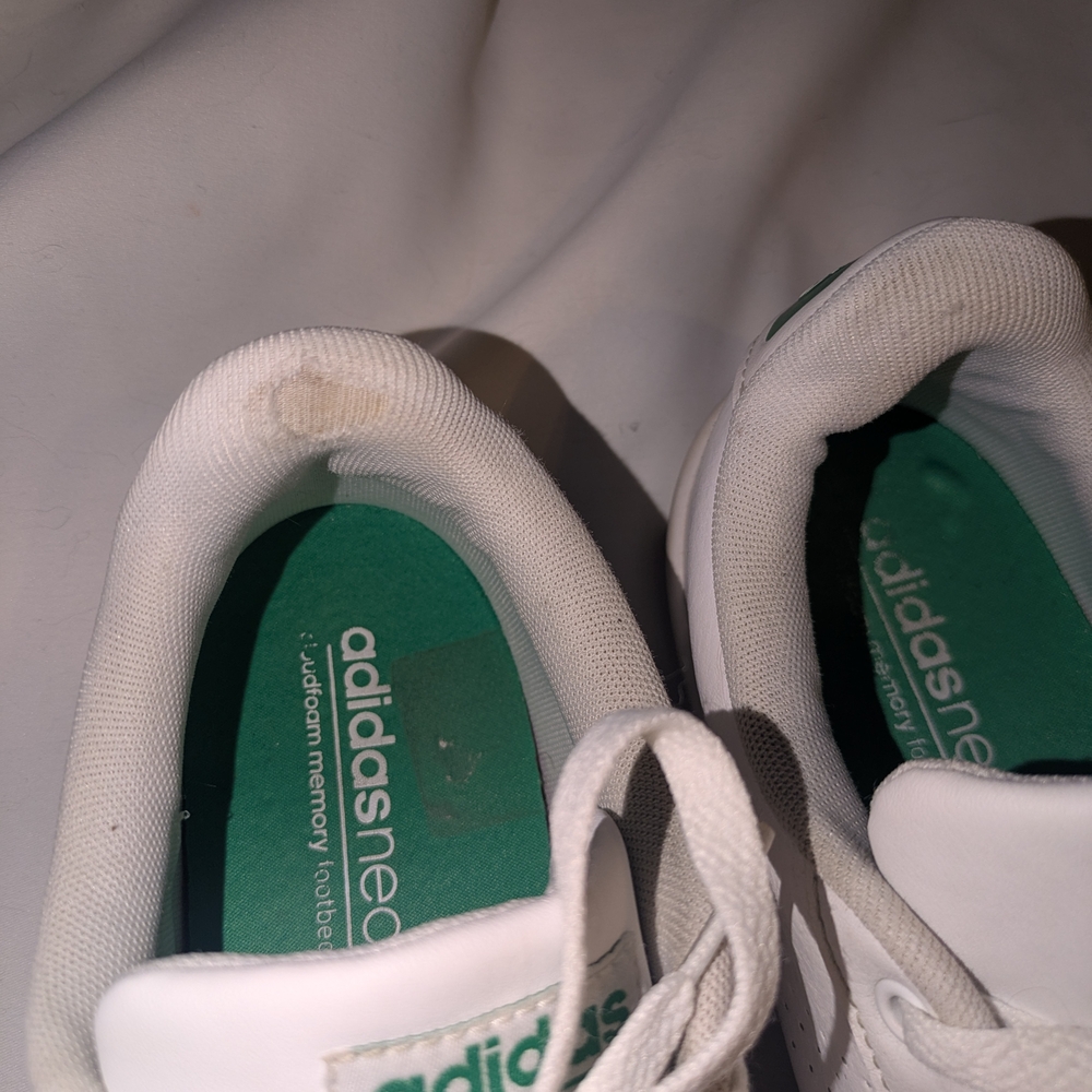 adidas White Athletic Shoes with Green Accents - Picture 6 of 7